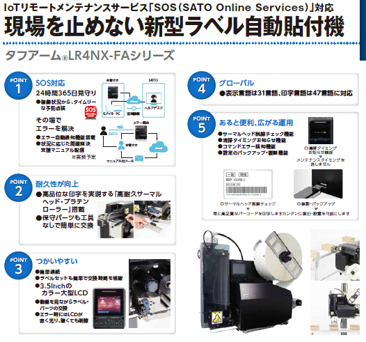 新型ラベル自動貼付機「タフアーム<sub>®</sub> LR4NX-FA」