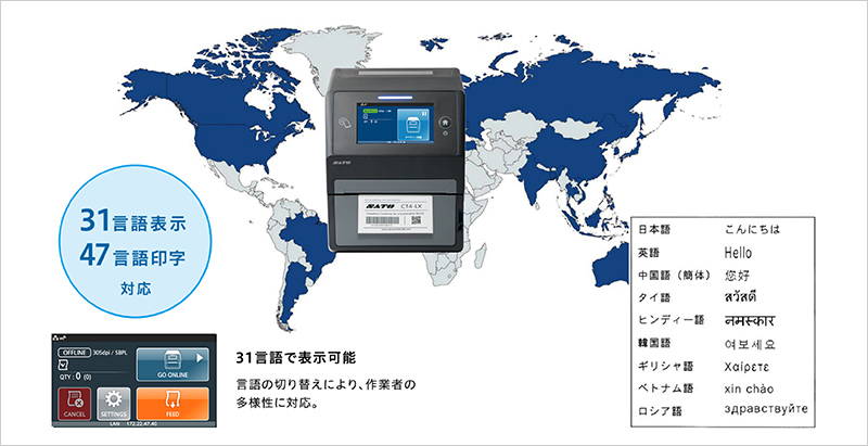 31言語表示 47言語印字 対応