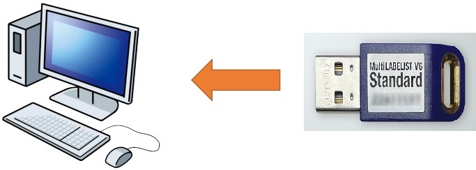 このタイミングでHASPを新PCのUSBポートに接続します